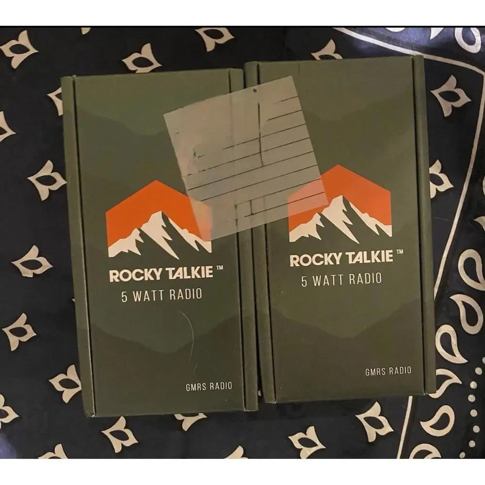 Rocky Talkie Expedition Radio Kit- 2 Radios & 2 Hand Mics. Brand New!!